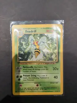 Pokemon TCG Beedrill 17/102- Base Set Non-Holo Card LP Condition - Image 1