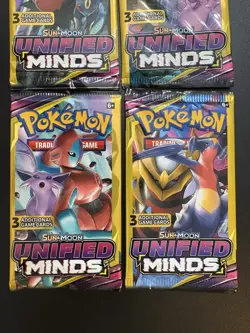 Pokemon TCG 4 Packs Unified Minds 3 Card Art Set New Factory Sealed 🔥📈 - Image 3