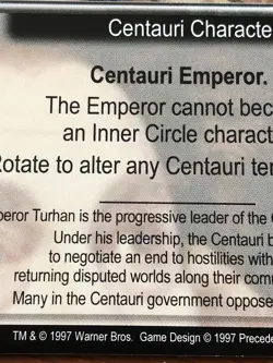 EMPEROR TURHAN BABYLON 5 CCG RARE CARD NEAR MINT NEVER PLAYED PREMIER - Image 3