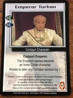 EMPEROR TURHAN BABYLON 5 CCG RARE CARD NEAR MINT NEVER PLAYED PREMIER - Image 4