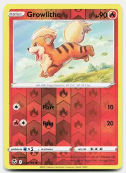 Growlithe Reverse Holo 019/195 Common Silver Tempest Pokemon Near Mint - Image 1
