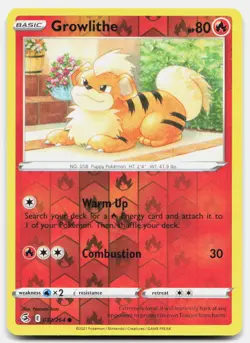 Growlithe Reverse Holo 032/264 Common Fusion Strike Pokemon Near Mint - Image 1