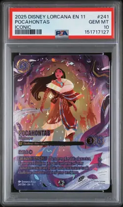 2025 Disney Lorcana EN 11 Pocahontas Iconic PSA 10 - Image 1