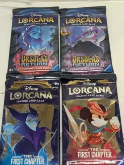 4- PACK LOT DISNEY LORCANA PACKS 2-THE FIRST CHAPTER, 2- URSULA'S RETURN - Image 1