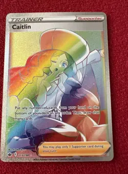 Caitlin Rainbow Rare Trainer Card SWSH06 Chilling Reign 213/198 - Image 1