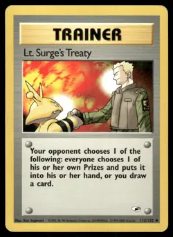 Pokemon Tcg Lt. Surge's Treaty #112 Pokemon Gym Heroes LP - Image 1