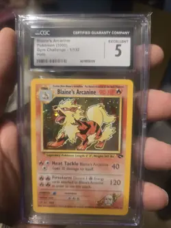 1999 Pokemon Challenge from Darkness (JP) Blaine's Arcanine Rare Holo #059 CGC 5 - Image 1