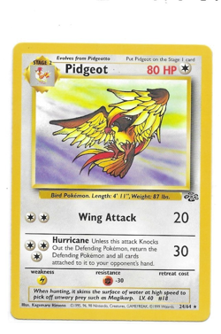 Pidgeot 24/64 Jungle Set Rare Regular 1999 WOTC Pokemon TCG MP - Image 1