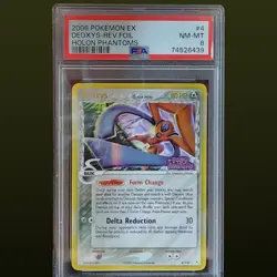 2006 POKEMON EX HOLON PHANTOMS DEOXYS REVERSE FOIL 4 110 PSA 8 STAMPED - Image 1