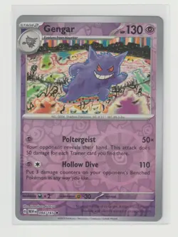 Pokemon TCG Pokemon Gengar Gengar Rare Reverse Holo 94/165 - Image 1