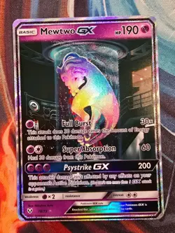 Pokemon 2017 Shining Legends Mewtwo GX Secret Rare Card 78/73 - Image 1
