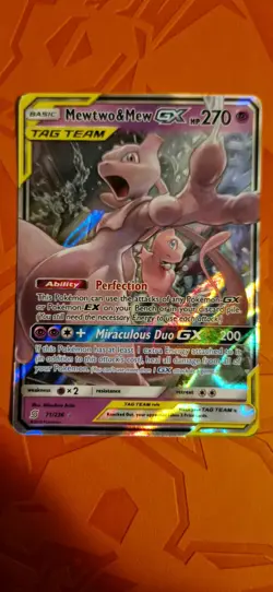 🔥Mewtwo&Mew GX 71/236🔥 Rare Holo Pokemon Card Unified Minds NM/LP - Image 1