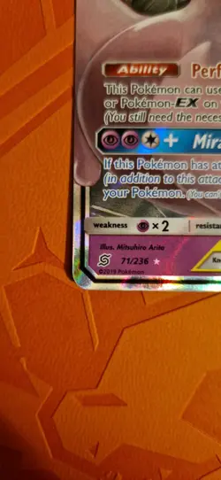 🔥Mewtwo&Mew GX 71/236🔥 Rare Holo Pokemon Card Unified Minds NM/LP - Image 5