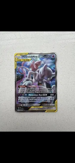 Pokemon TCG Mewtwo and Mew GX Sun Moon SM191 Holo Promo Card - Image 1