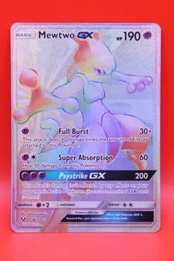 Pokemon Mewtwo GX TCG 76/73 Shining Legends Rainbow Secret Rare Card - Image 2