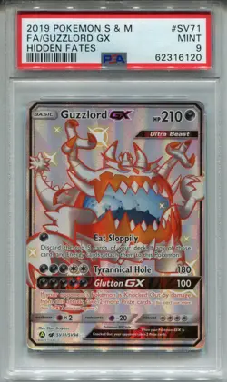 Pokemon Sun & Moon Hidden Fates Shiny Vault Card SV71 Guzzlord PSA 9 - Image 1