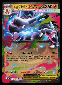 Mega Charizard X ex 013/094 Holo Phantasmal Flames Pokemon Card - Image 1