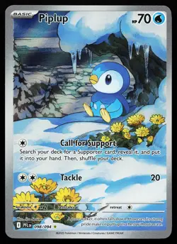 Piplup 098/094 Holo Illustration Rare Phantasmal Flames Pokemon Card - Image 1