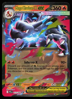 Mega Charizard X ex 013/094 Holo Phantasmal Flames Pokemon Card - Image 1