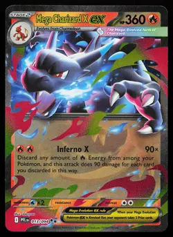 Mega Charizard X ex 013/094 Holo Phantasmal Flames Pokemon Card - Image 1