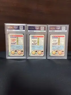 PSA9 3Set Pokemon Card Bandai Carddass Vending Articuno Zapdos Prism 1996 Red - Image 2