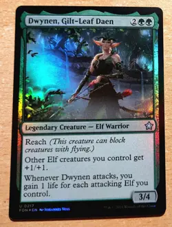 Mtg Magic: FOIL Dwynen, Guldenlaub-Daen / Gilt-Leaf Daen, English, Elf Lord - Image 1