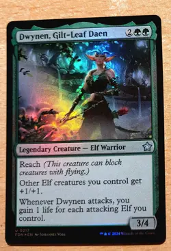 Mtg Magic: FOIL Dwynen, Guldenlaub-Daen / Gilt-Leaf Daen, English, Elf Lord - Image 2