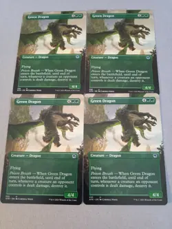 4x Mtg D&D Forgotten Realms Green Dragon Full Art NM/M Magic The Gathering Mtg - Image 1