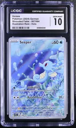Pokemon – Seeper Horsea #067/064 – IR – CGC PSA 10 – DE – Nebel der Sagen - Image 1