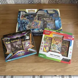 Pokemon Bundle X 3 Collection Boxes First Partner/shining Fates/dialga V Star - Image 1