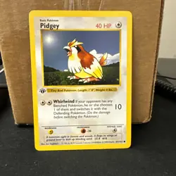 Pidgey 1st Edition Pokemon Base Set Shadowless 57/102 Near Mint ships fast - Image 1