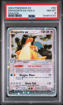 2003 POKEMON EX DRAGON #90 DRAGONITE EX-HOLO PSA 8 - Image 1