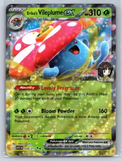 ERIKA'S VILEPLUME EX 003/217 DOUBLE RARE ME: ASCENDED HEROES POKEMON HOLO NM - Image 1