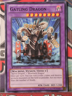 Yu-Gi-Oh! TCG Gatling Dragon LCJW-EN267 1st Edition Common - Image 1