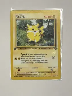 Pikachu Gold W Stamp 60/64 1st Edition Jungle Duelist Promo Pokemon Card WOTC - Image 1