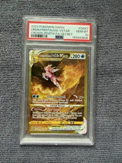 Pokemon Origin Forme Palkia VSTAR GG67/GG70 Crown Zenith Secret Rare Holo PSA 10 - Image 1
