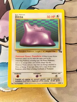Ditto - 18/62 Fossil - Rare Pokemon Card - Image 1