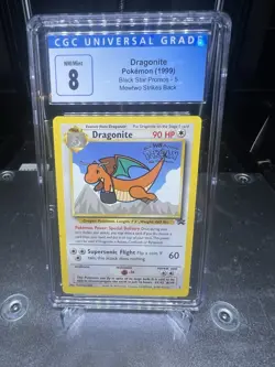 Dragonite 1999 WB Movie Stamped Black Star Promo #5 Pokemon Card - CGC 8 - Image 1