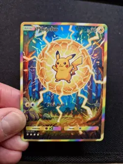 Pikachu Full Art Gold Rainbow Holo Electric Forest Custom Promo Art Card - Image 1
