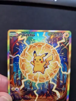 Pikachu Full Art Gold Rainbow Holo Electric Forest Custom Promo Art Card - Image 2
