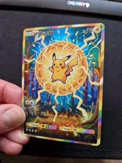 Pikachu Full Art Gold Rainbow Holo Electric Forest Custom Promo Art Card - Image 3