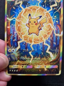Pikachu Full Art Gold Rainbow Holo Electric Forest Custom Promo Art Card - Image 4