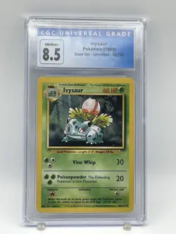 Pokemon Bulbasaur Base Set Unlimited - 44/102 NM Graded CGC 8.5 - Image 1