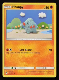 Phanpy 111/214 Pokemon Lost Thunder Common Near Mint - Image 1
