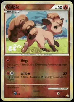 Pokemon Vulpix Common HeartGold SoulSilver 87/123 HP Reverse Holo - Image 1