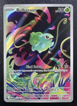 Pokemon Bulbasaur Illustration Rare IR Full Art Holo 133/132 Mega Evolution - Image 1