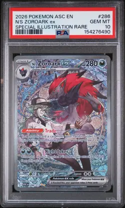 2026 POKEMON ASC EN-ASCENDED HEROES #286 N'S ZOROARK EX PSA 10 - Image 1