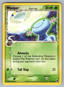 Wooper 71/101 Common Dragon Frontiers Pokemon MP - Image 1