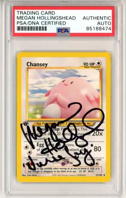PSA Signed Megan Hollingshead Pokemon Chansey 31/105 Neo Destiny 1st Edition - Image 1