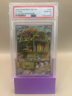 PSA 10 GEM Mint - Litten #167 Pokemon Temporal Forces, Graded - Image 1